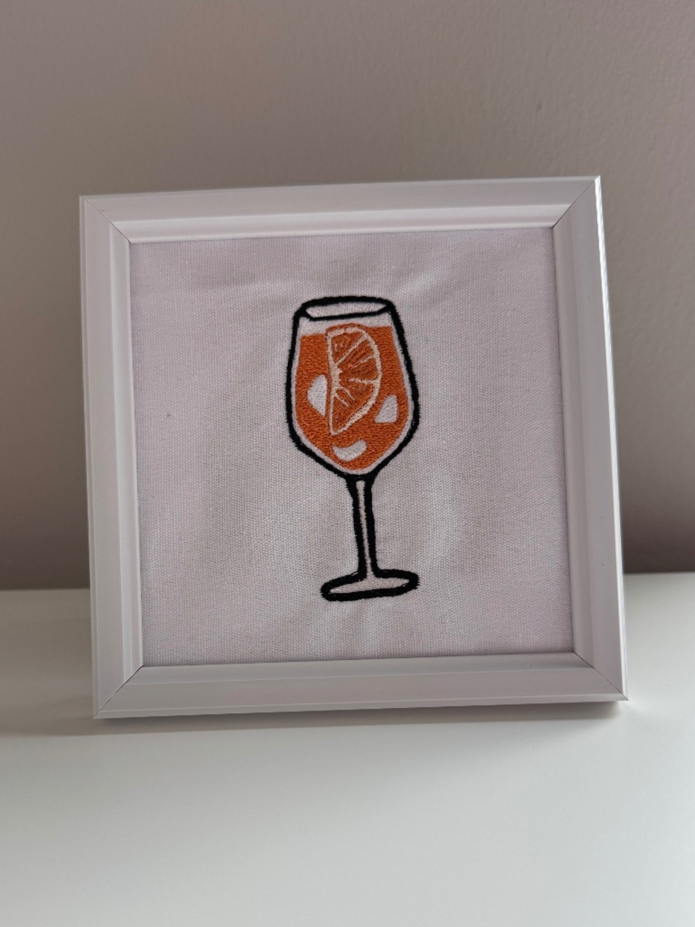 Spritz Embroidered Picture Frame Decor | Cocktail Bar Kitchen Wall Art